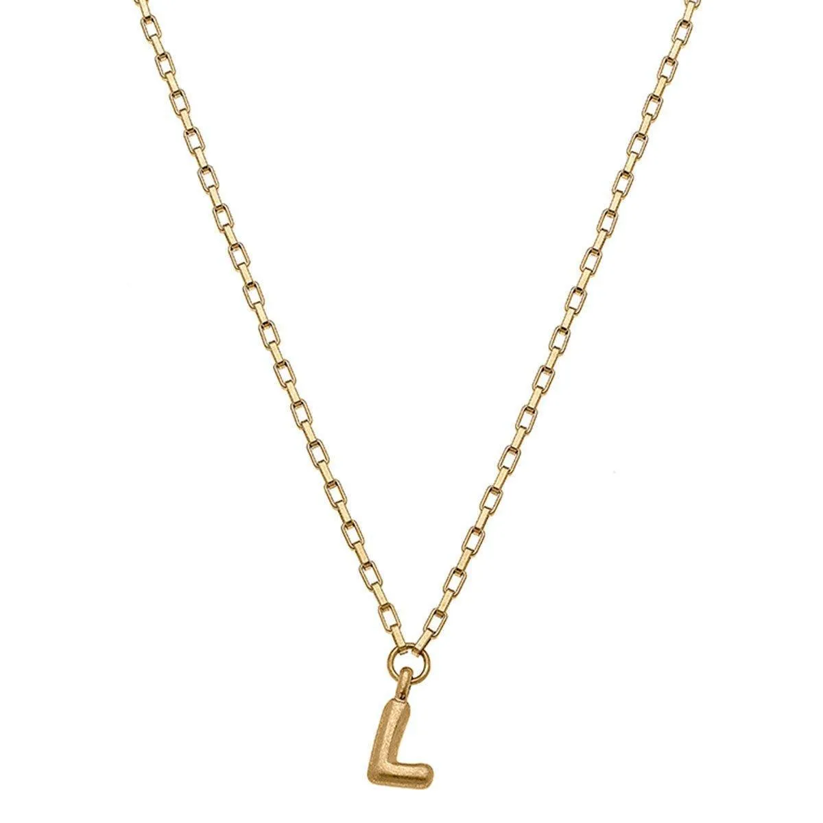 Holly Bubble Letter Initial Necklace