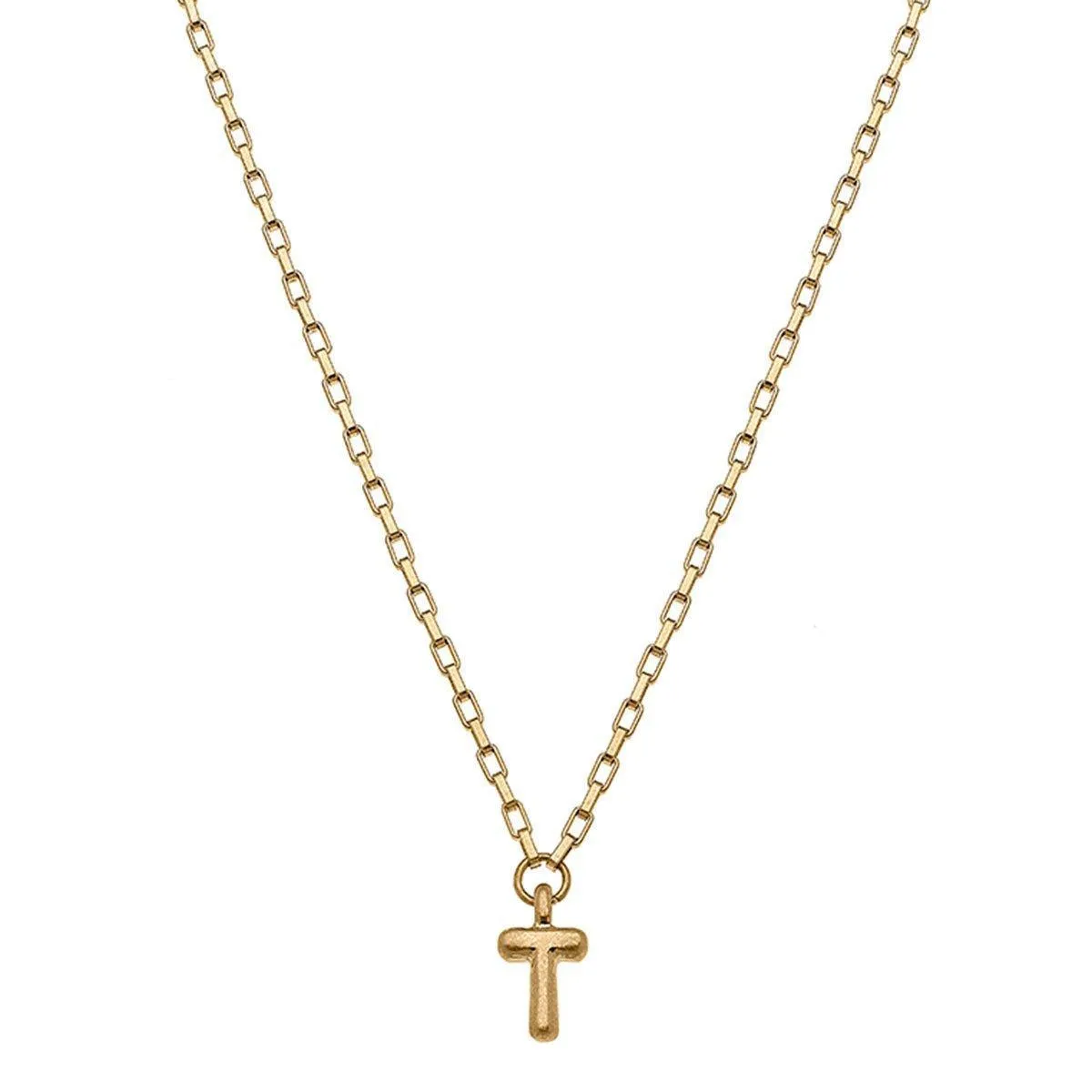 Holly Bubble Letter Initial Necklace