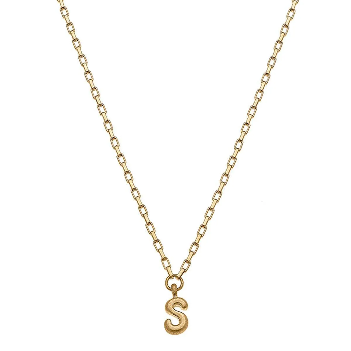 Holly Bubble Letter Initial Necklace