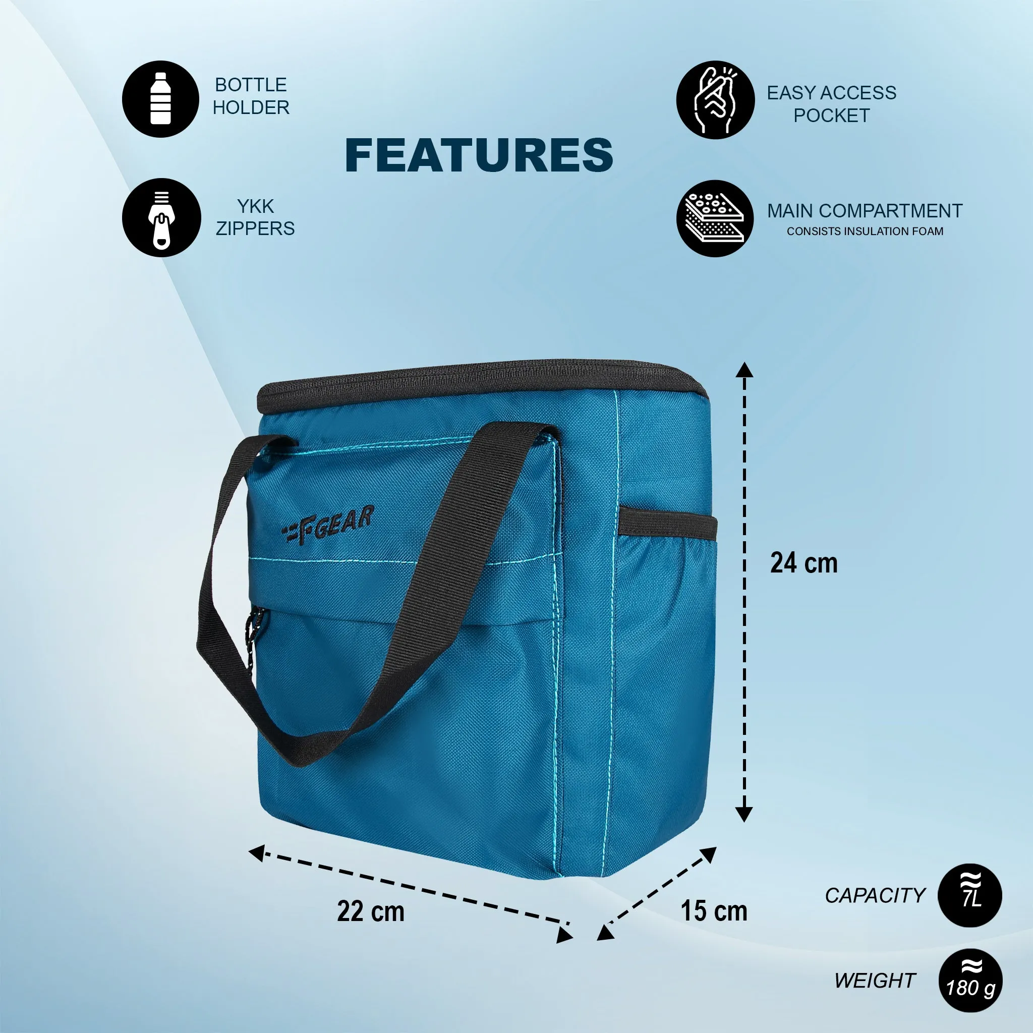 Hoover 7L Marine Blue Lunch Bag