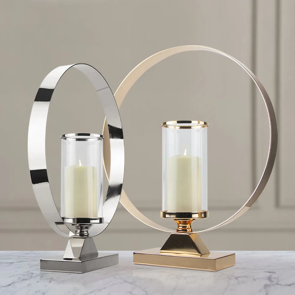 Hurricane Candle Holder on Metal Stand