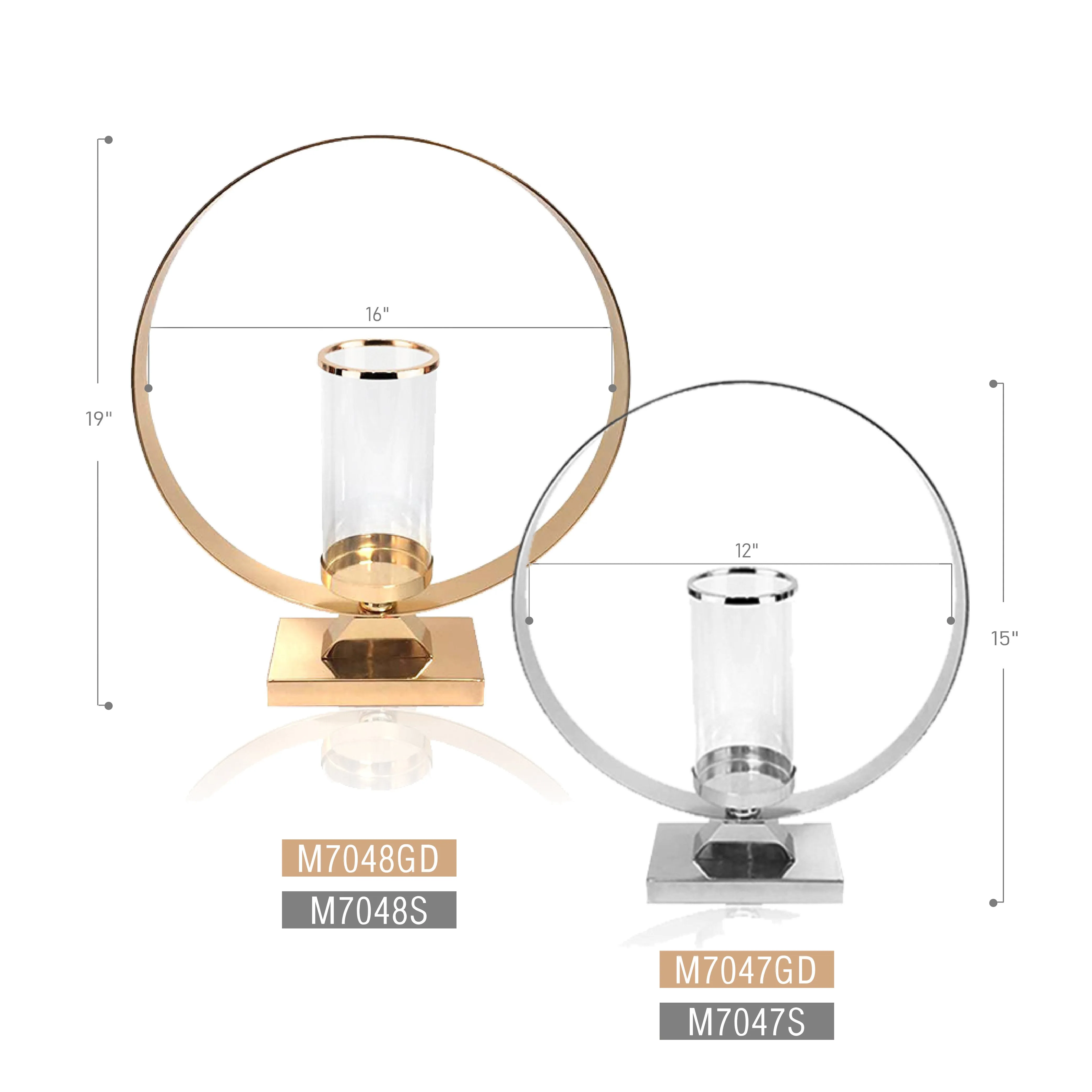 Hurricane Candle Holder on Metal Stand