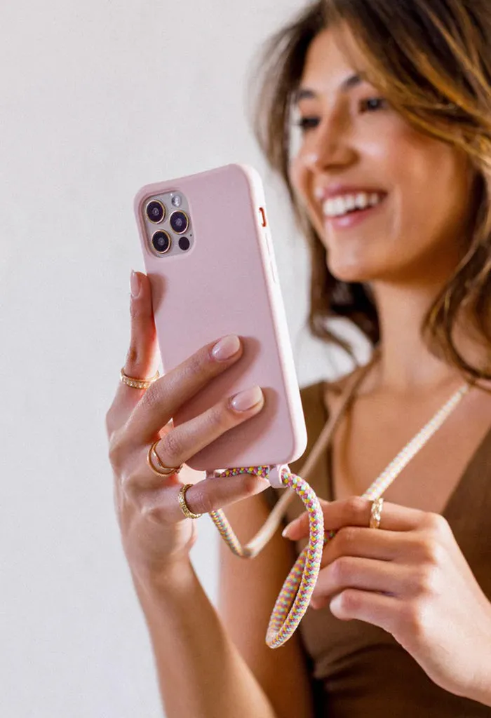 Ibiza Boho iPhone Strap with Dusty Pink Adaptor