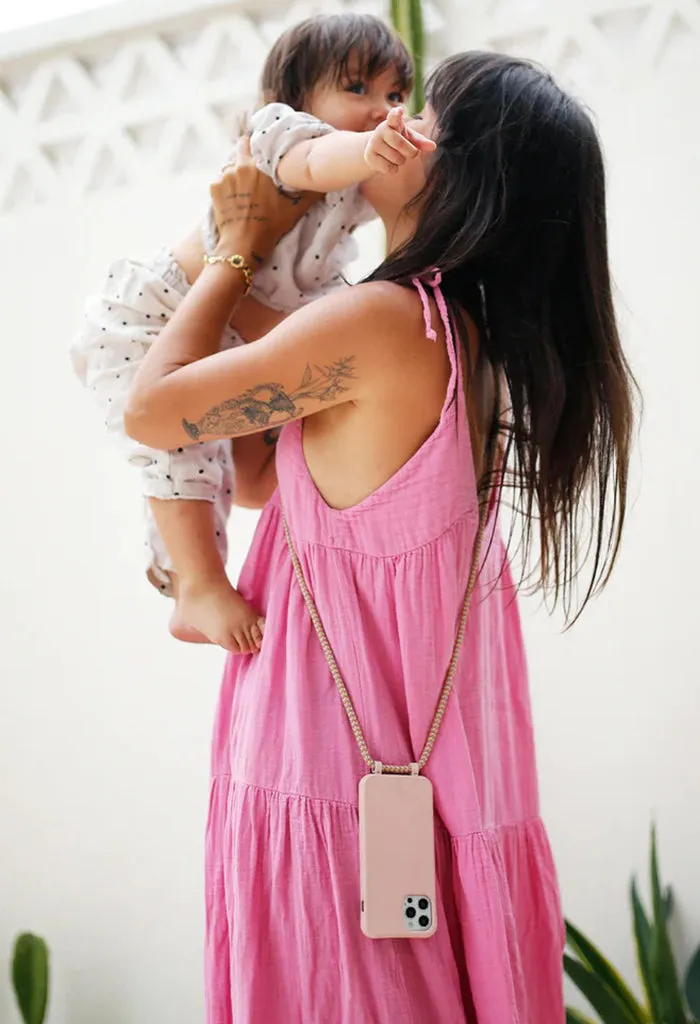 Ibiza Boho iPhone Strap with Dusty Pink Adaptor