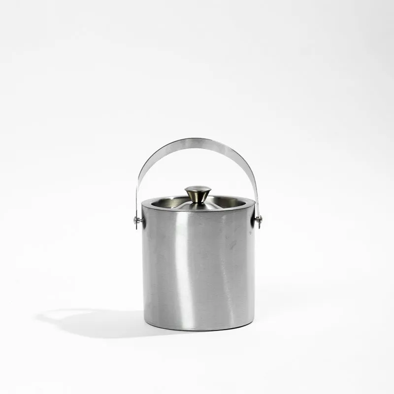 Ice Bucket with Lid and Tongs - Stainless Steel