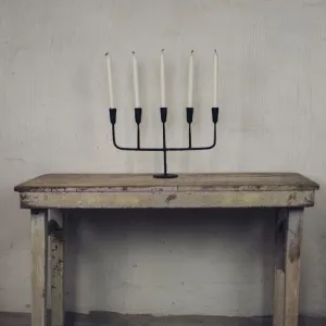 Ina Five Arm Cast Iron Candelabra