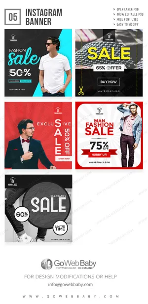 Instagram Ad Banners - Men's Fashion Store