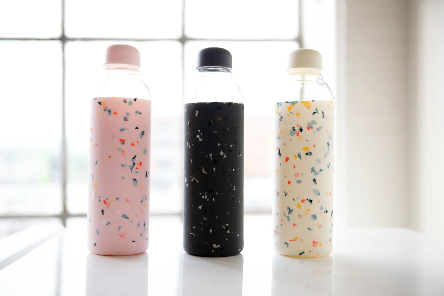 Insulated Glass Water Thermos - white