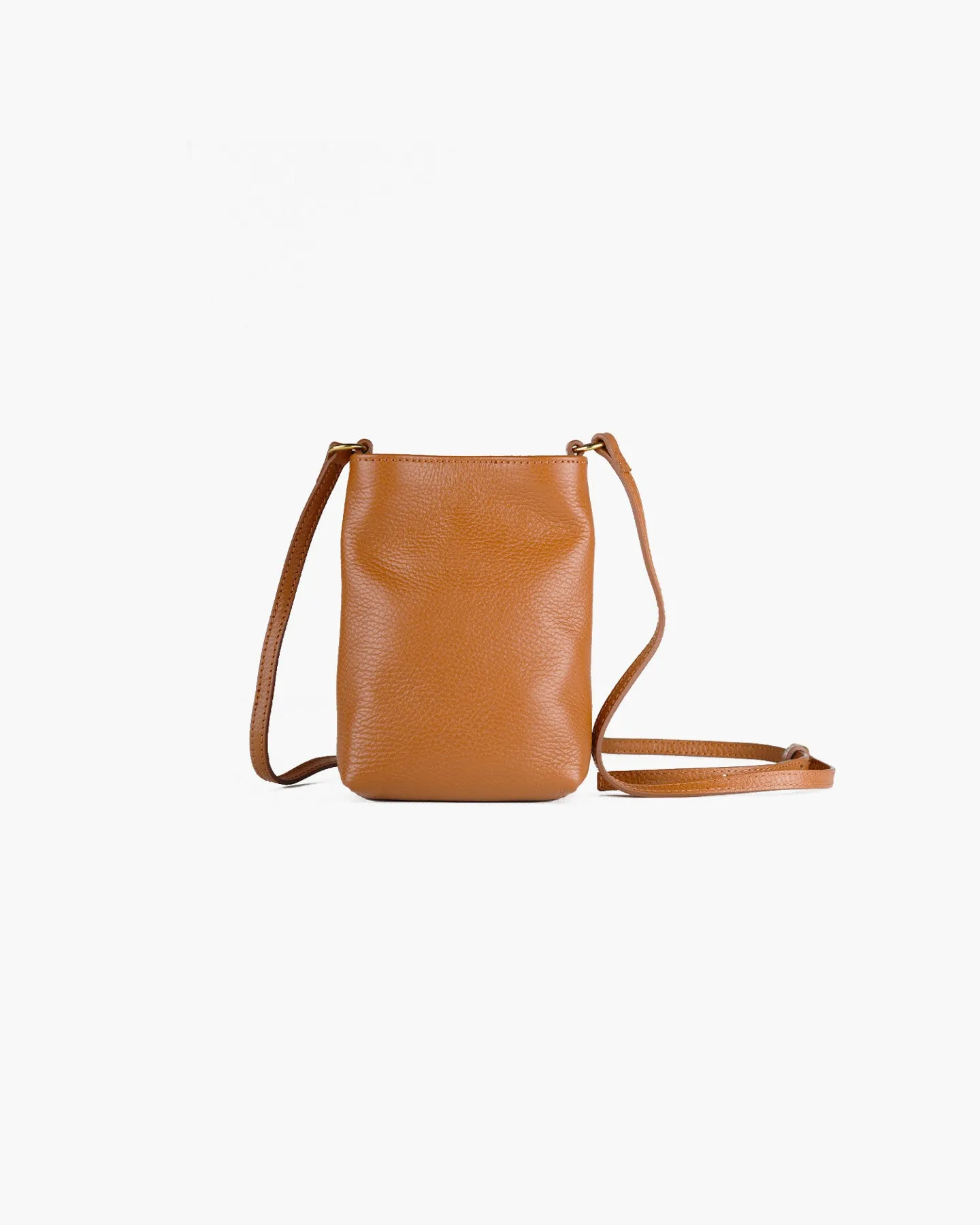 Italian Pebbled Leather Phone Crossbody