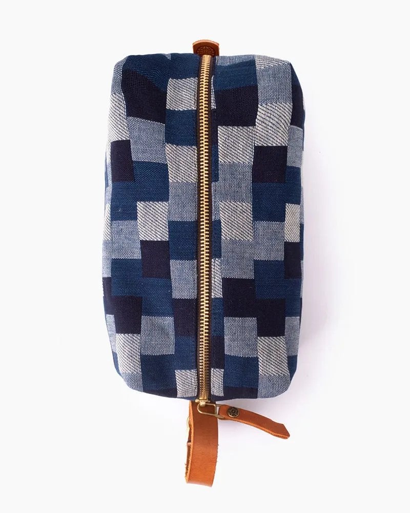 Kiriko Original Dopp Kit, Shades of Blue Patchwork