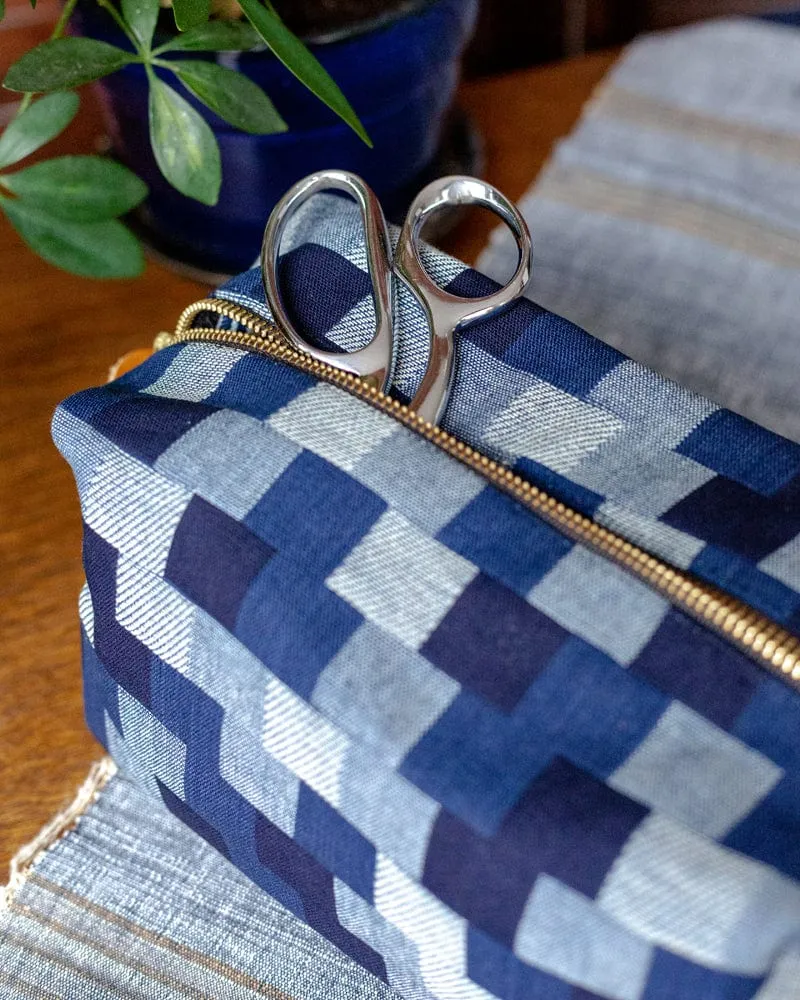 Kiriko Original Dopp Kit, Shades of Blue Patchwork