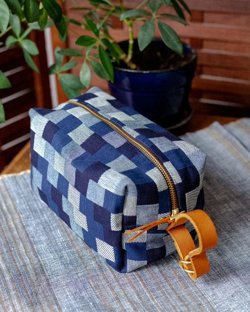 Kiriko Original Dopp Kit, Shades of Blue Patchwork