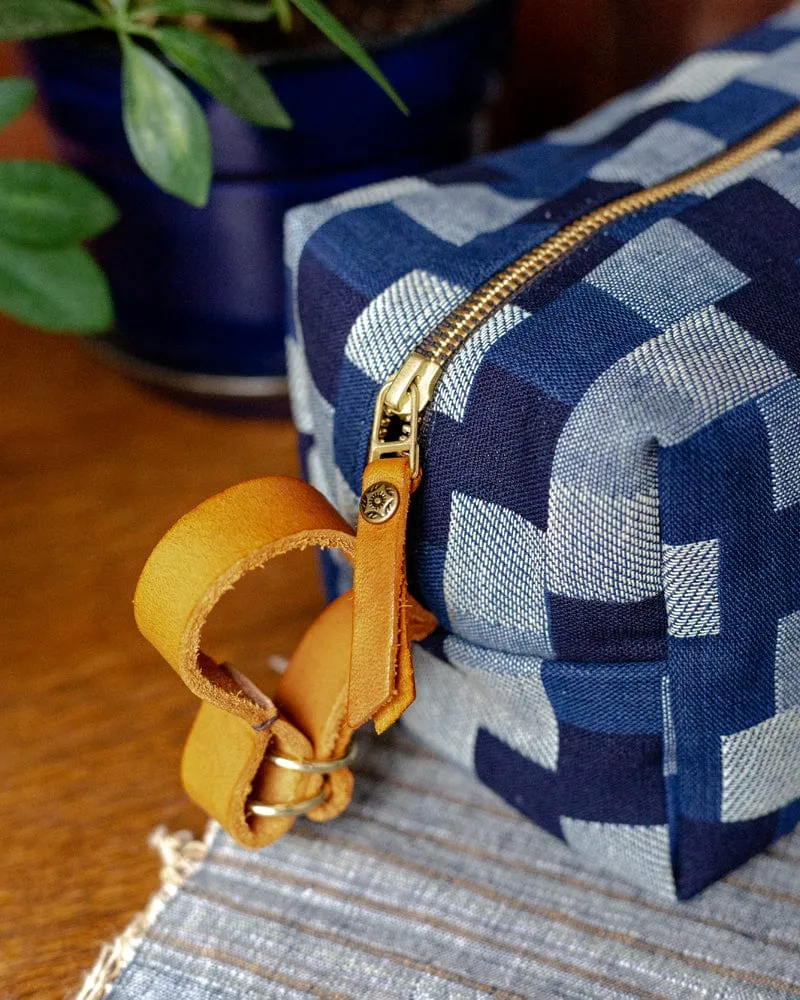 Kiriko Original Dopp Kit, Shades of Blue Patchwork