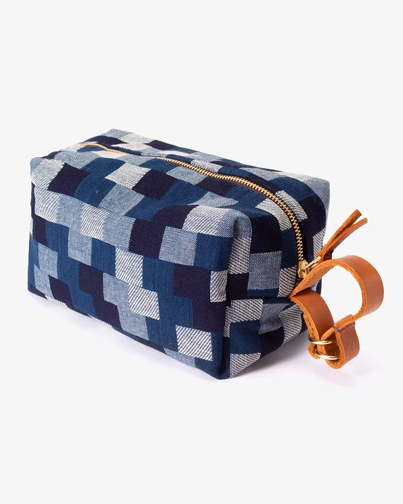 Kiriko Original Dopp Kit, Shades of Blue Patchwork