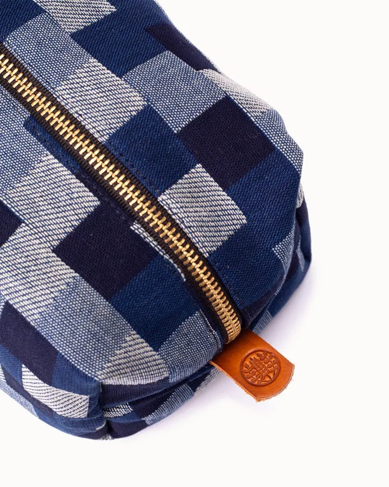 Kiriko Original Dopp Kit, Shades of Blue Patchwork
