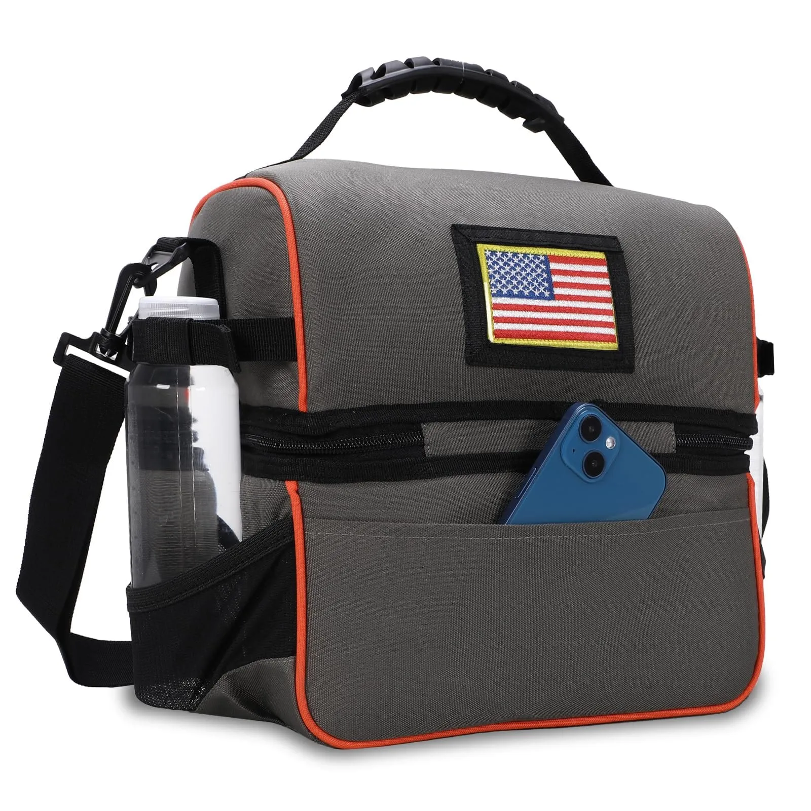 Large Insulated Lunch Bag Cooler Tote Dual Compartment