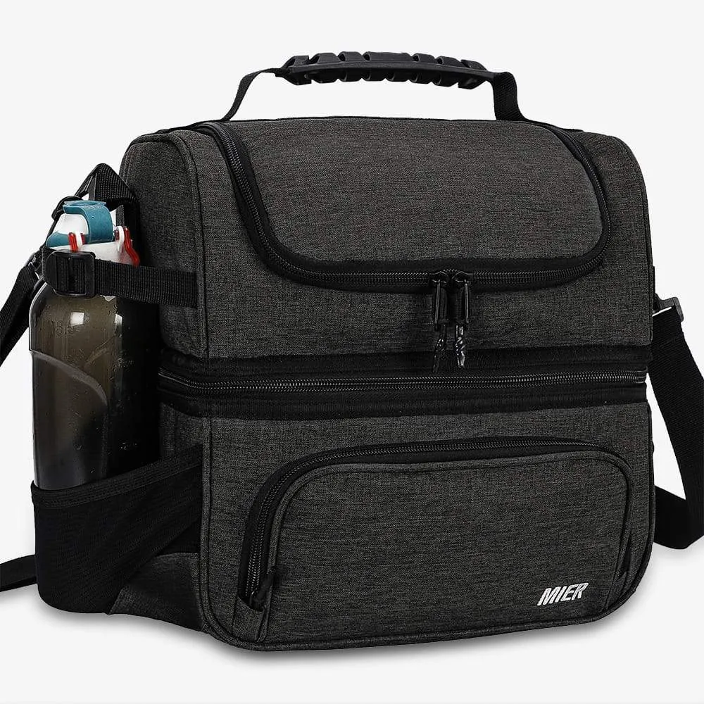 Large Insulated Lunch Bag Cooler Tote Dual Compartment