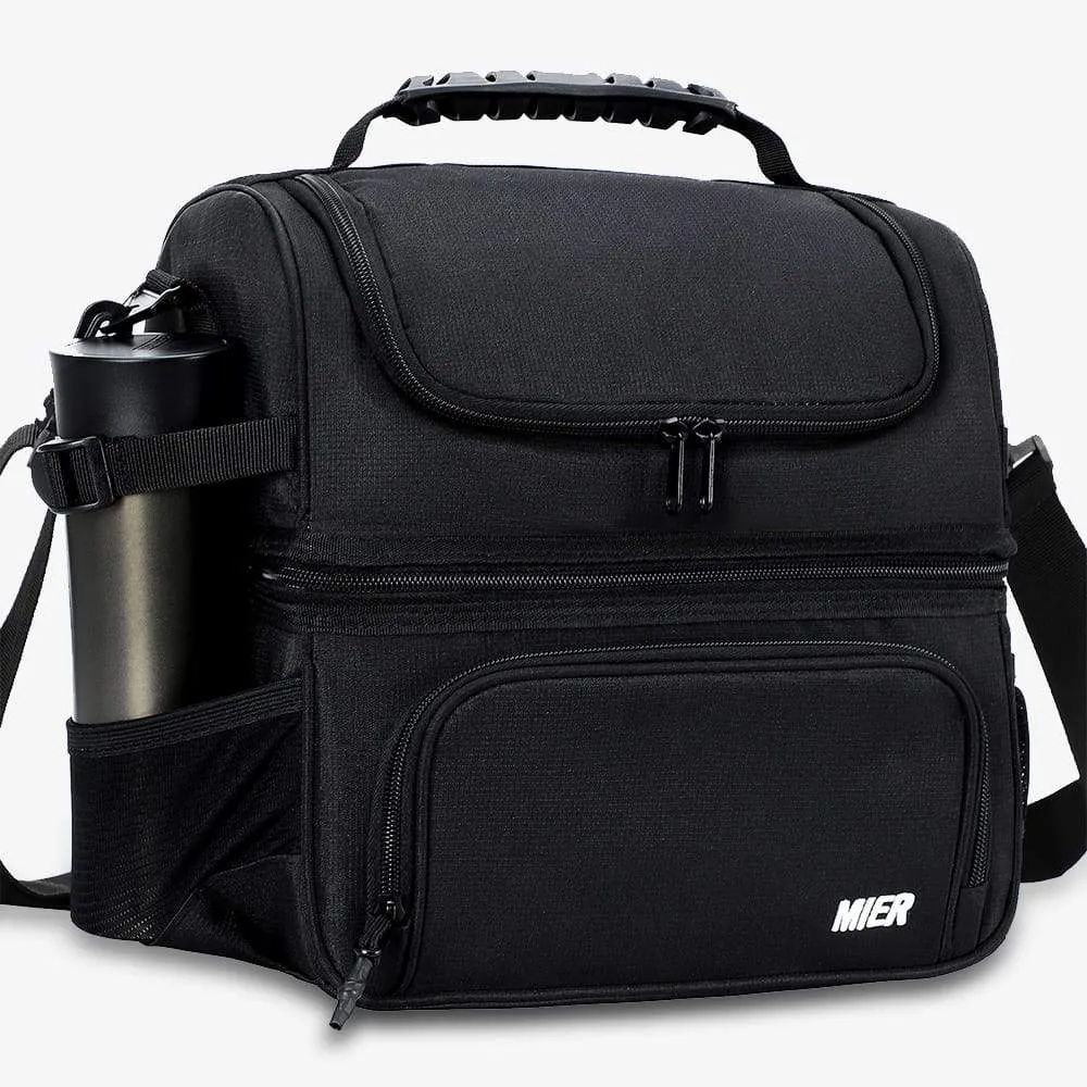 Large Insulated Lunch Bag Cooler Tote Dual Compartment