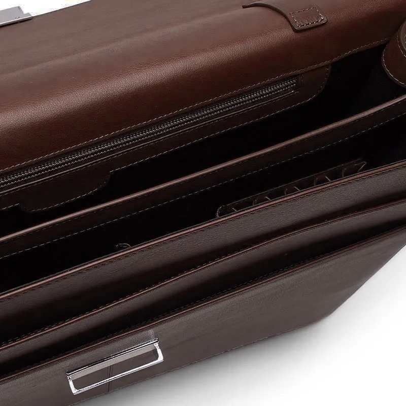 Leather Briefcase in Brown - Outlet
