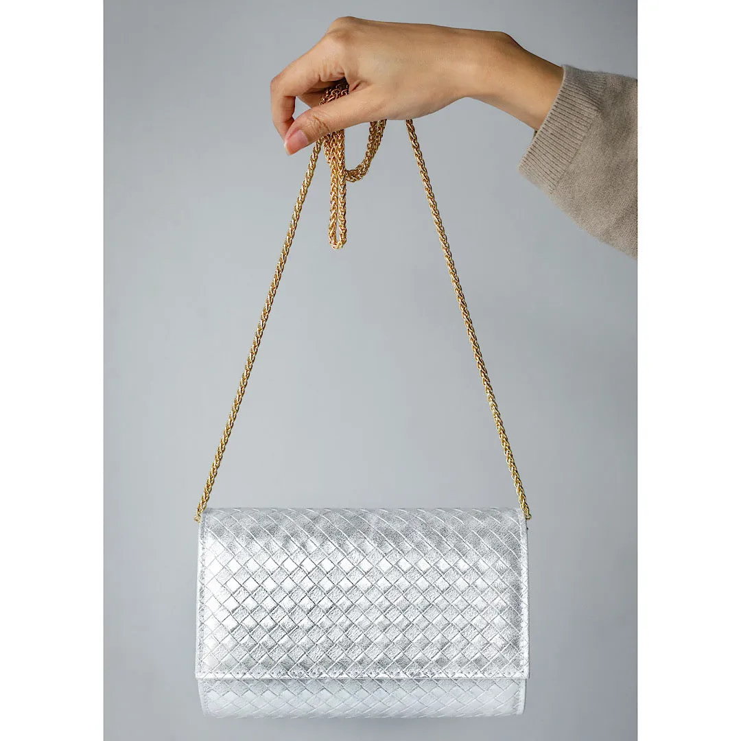 Leather flap clutch