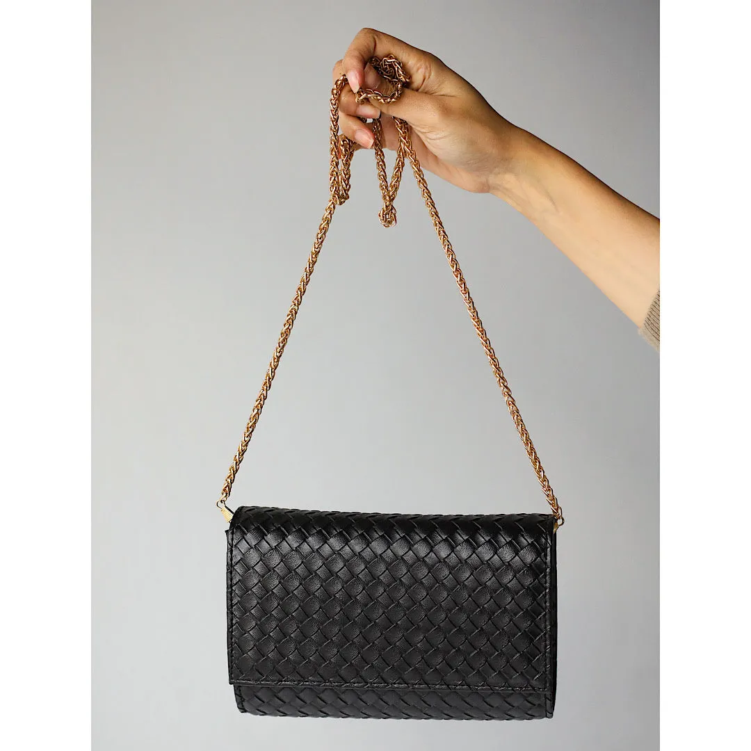 Leather flap clutch