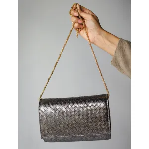 Leather flap clutch