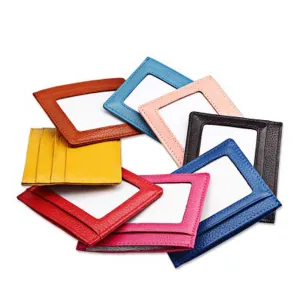 Leather Multi Card with Window Cassette Wallet ID Card Cover