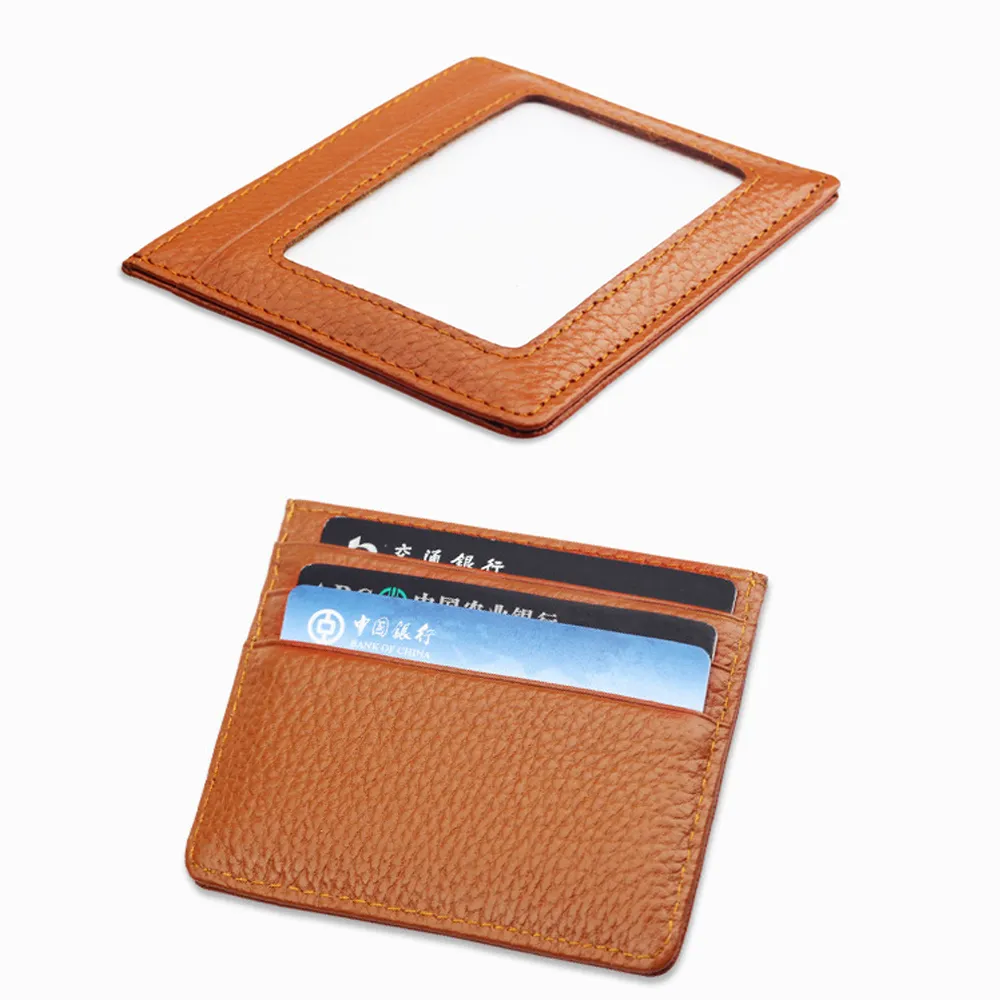Leather Multi Card with Window Cassette Wallet ID Card Cover