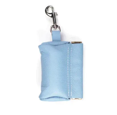 Leather Poop Bag Pouch - Green