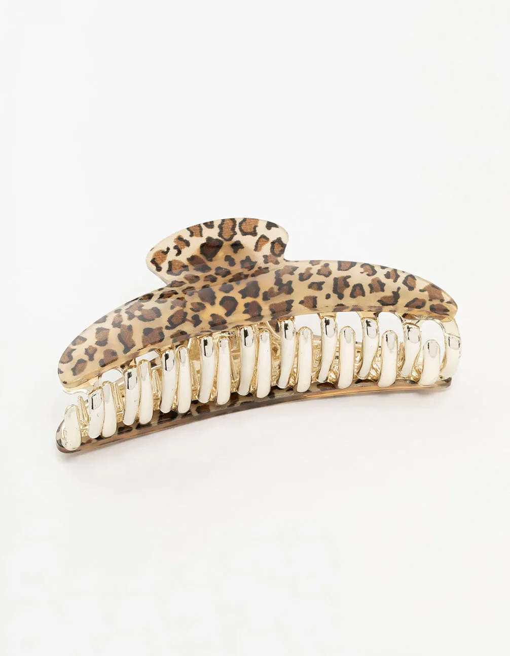 Leopard Print Curved Hair Claw Clip