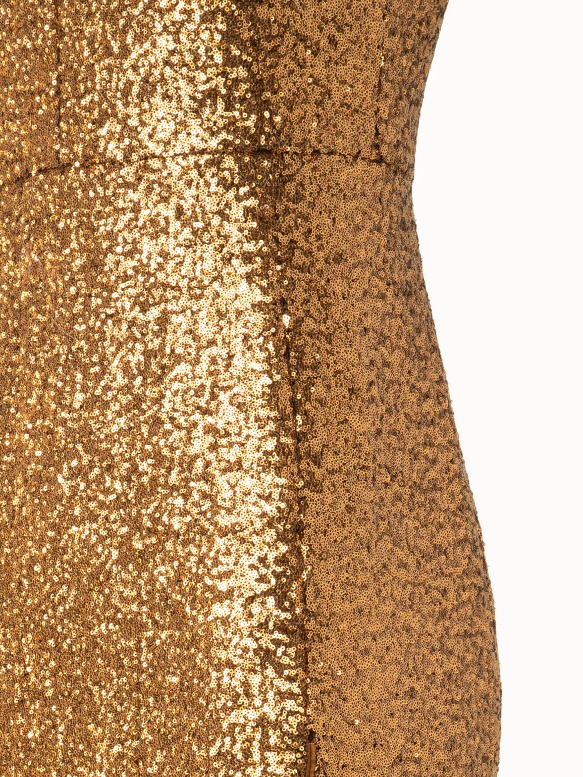 Long Sequined Evening Gown with V-Neck