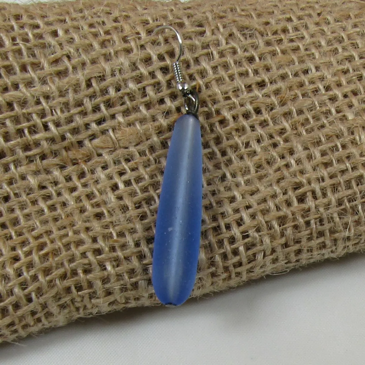 Long Teardrop Sea Glass Earrings Luxurious Colors