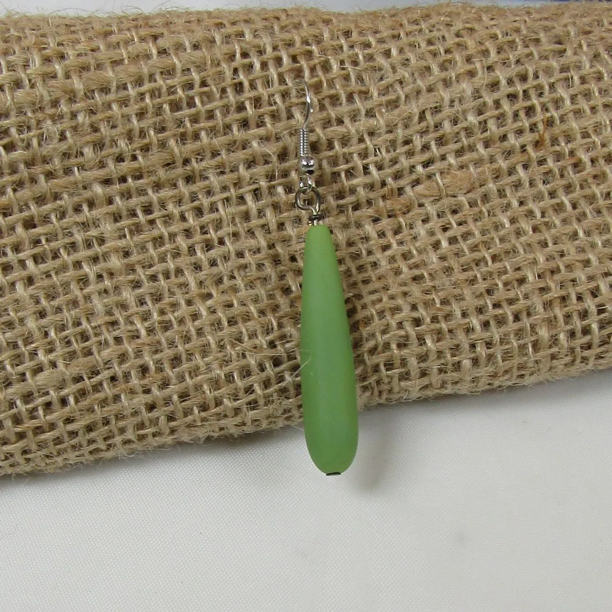 Long Teardrop Sea Glass Earrings Luxurious Colors