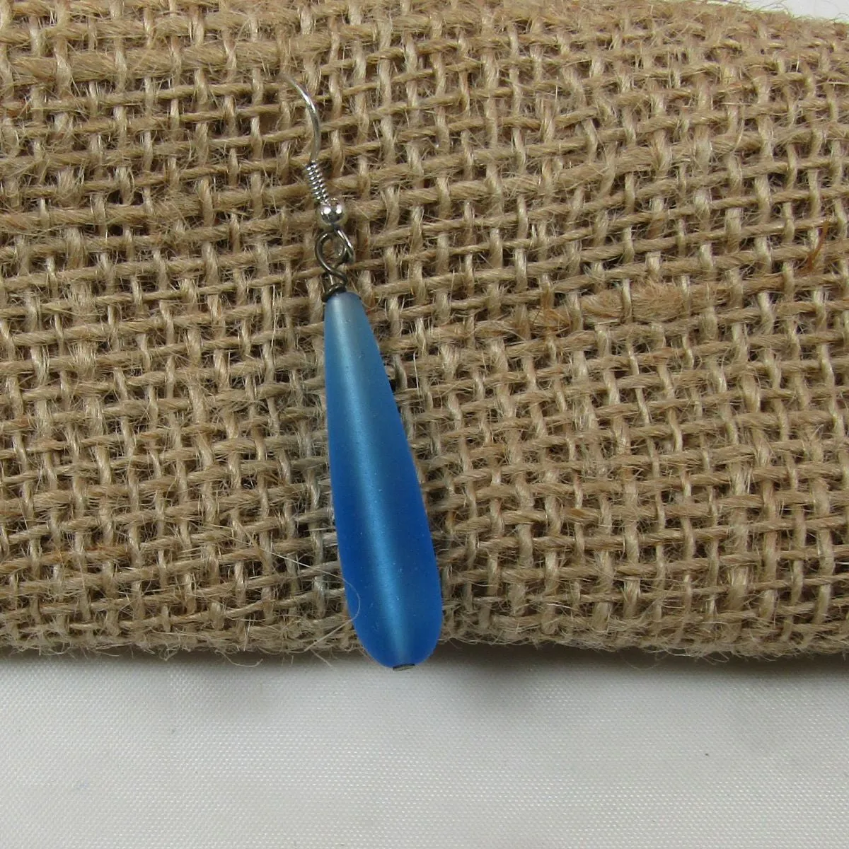 Long Teardrop Sea Glass Earrings Luxurious Colors
