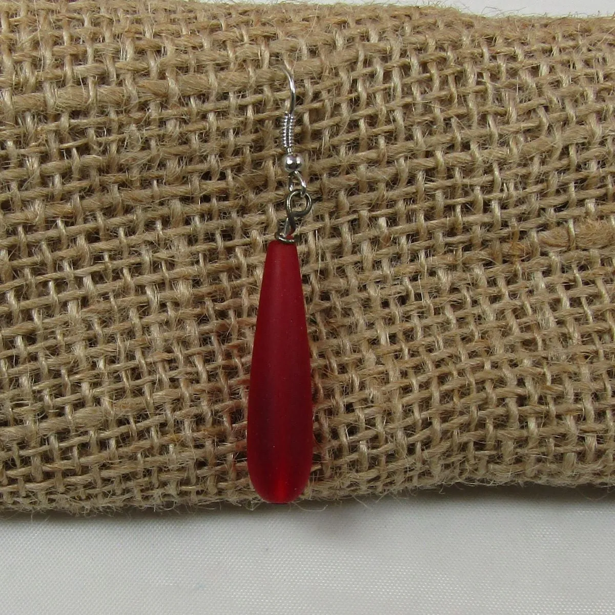 Long Teardrop Sea Glass Earrings Luxurious Colors