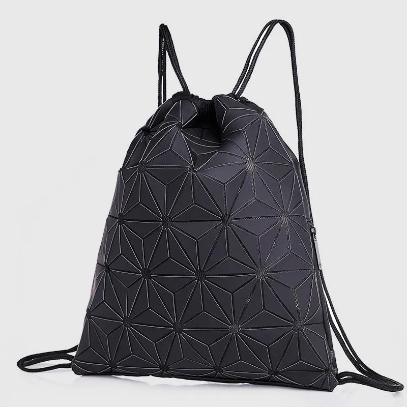 Luminous Geometric Backpack For Women Men Outdoor Drawstring Daypack