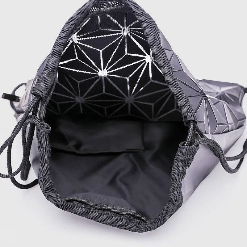 Luminous Geometric Backpack For Women Men Outdoor Drawstring Daypack