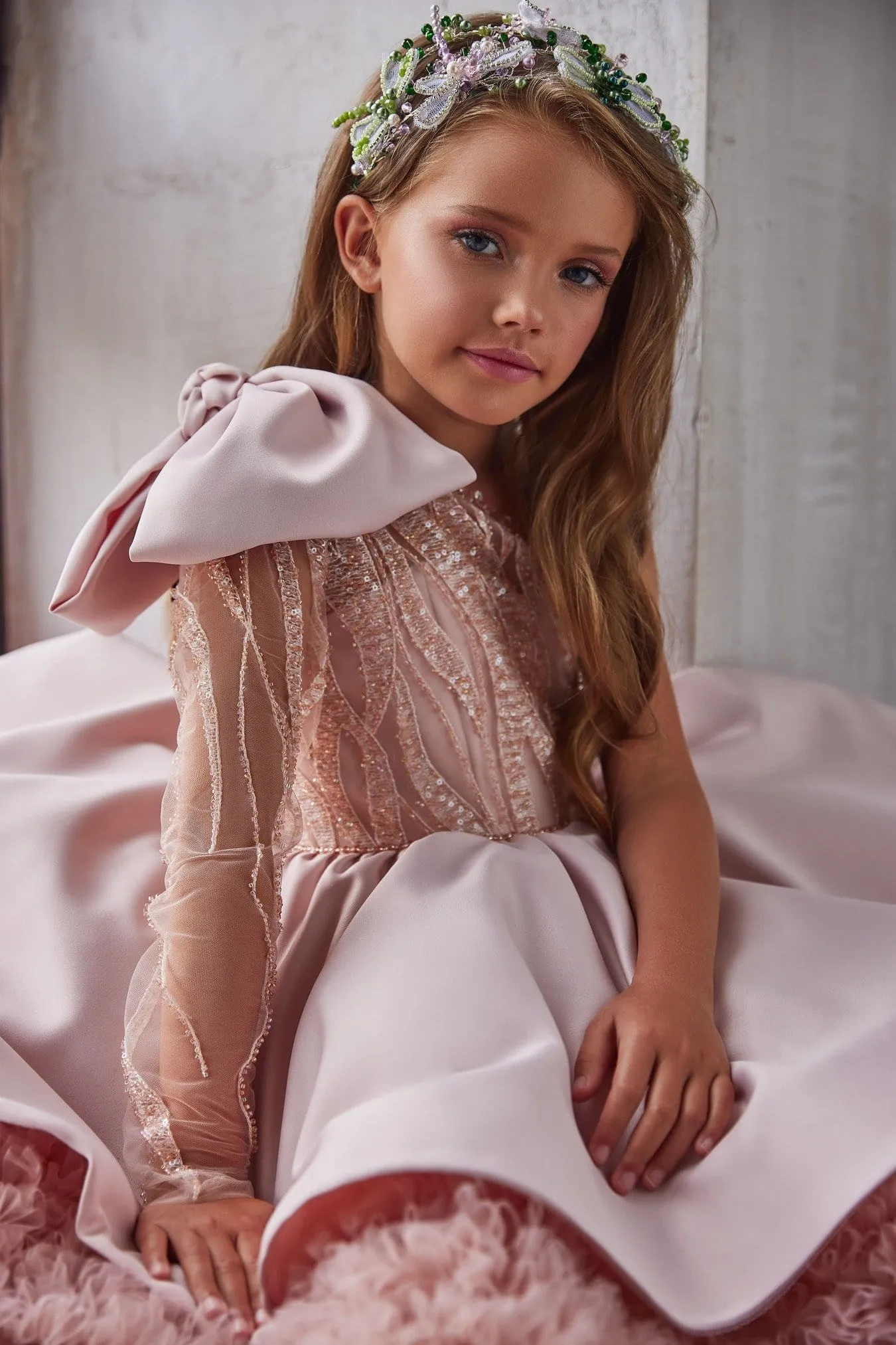 Luxurious Bow Shoulder Festive Tutu Dress