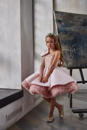 Luxurious Bow Shoulder Festive Tutu Dress