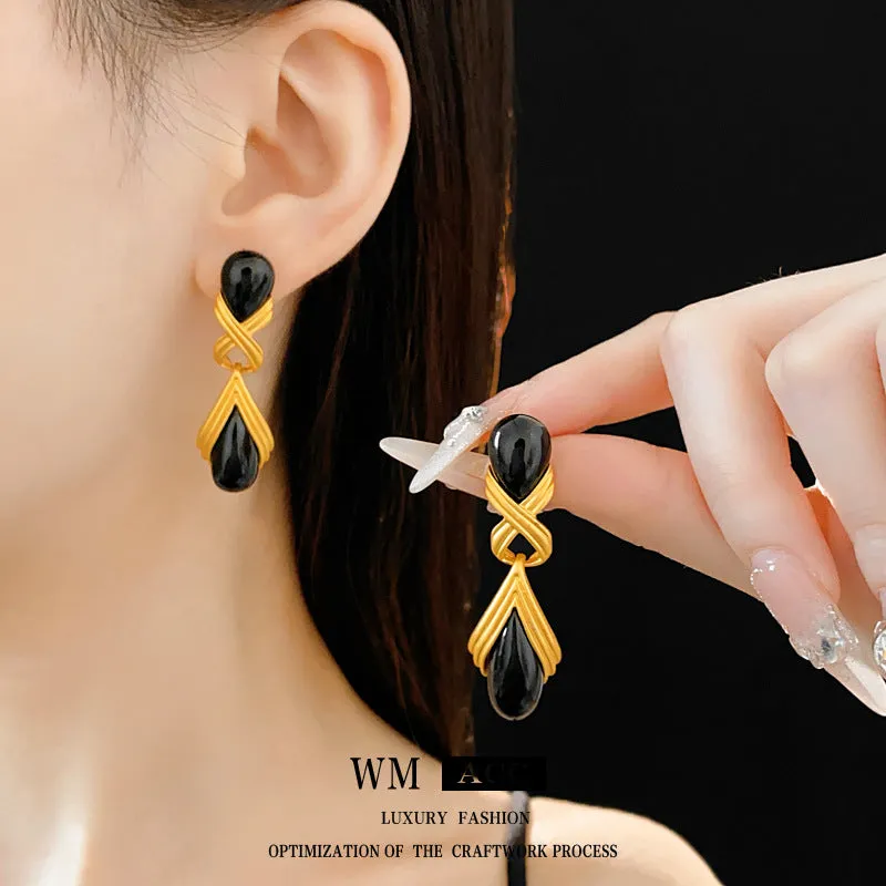 Luxurious Droplet Droplet Geometric Plastic Electroplating Earrings