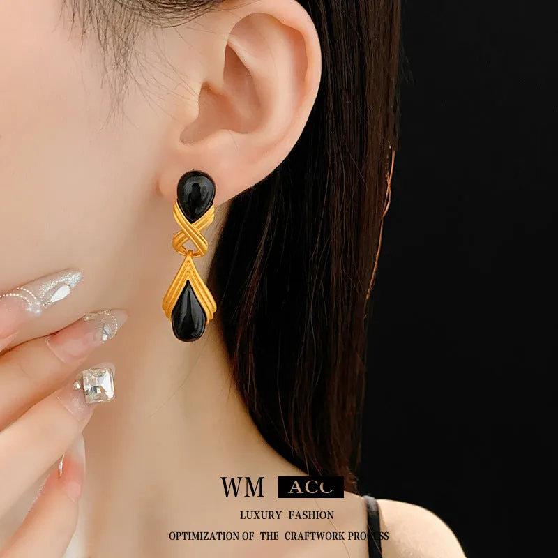 Luxurious Droplet Droplet Geometric Plastic Electroplating Earrings