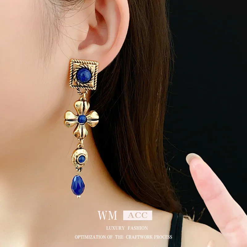Luxurious Flower Flower Alloy Handmade Earrings