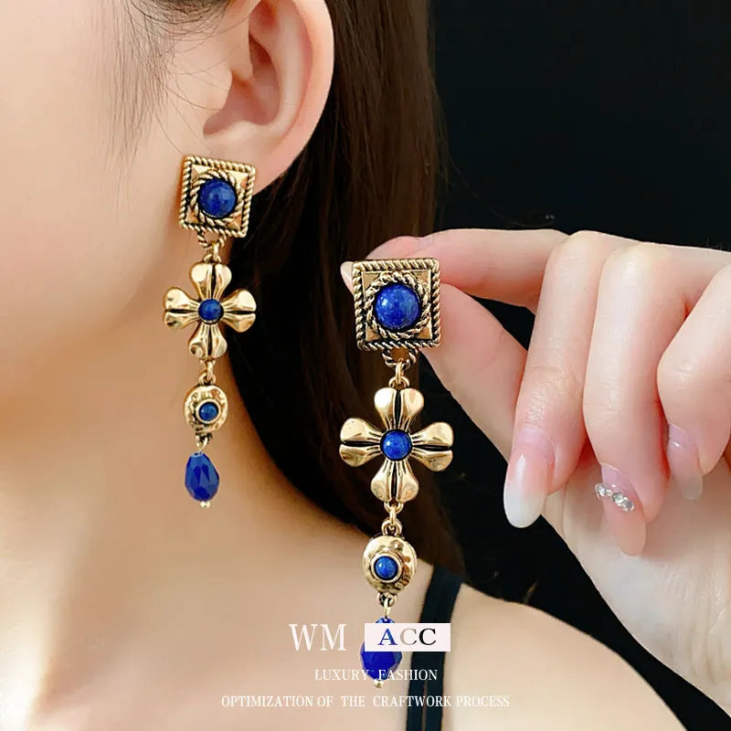 Luxurious Flower Flower Alloy Handmade Earrings