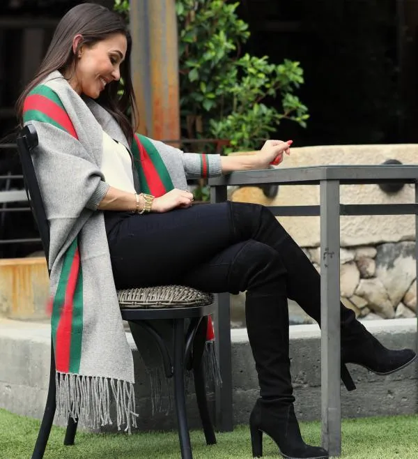 Luxurious Fringe Stripe Shawl