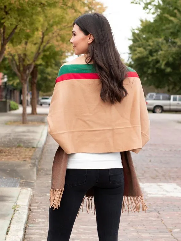 Luxurious Fringe Stripe Shawl