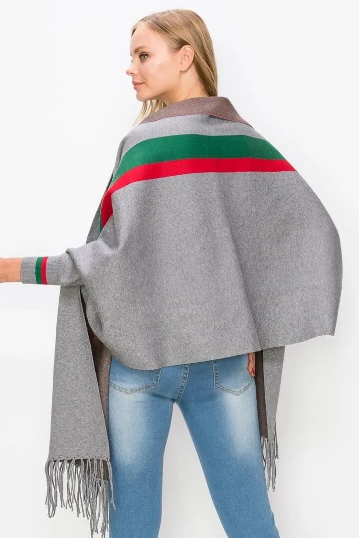 Luxurious Fringe Stripe Shawl