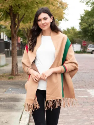 Luxurious Fringe Stripe Shawl