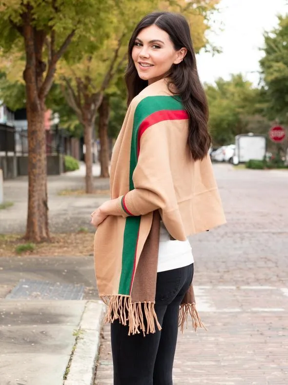 Luxurious Fringe Stripe Shawl