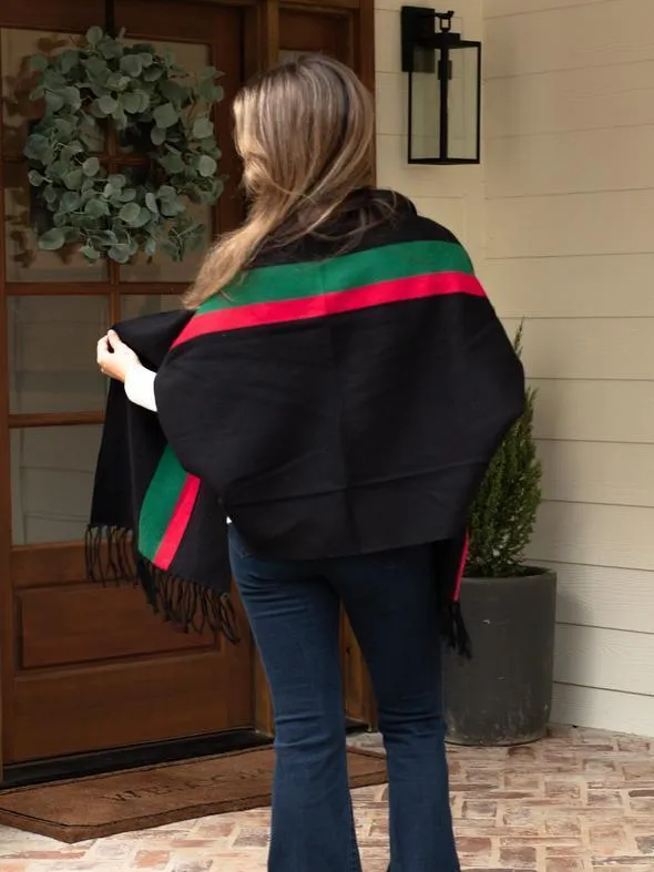 Luxurious Fringe Stripe Shawl