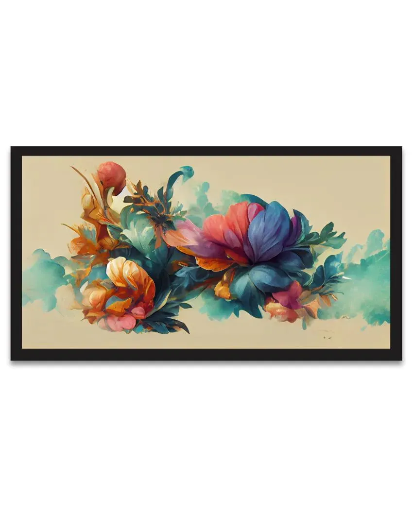 Luxurious Green Purple Flowers Canvas Wall Painting